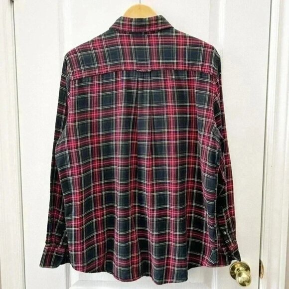 Chaps Men’s Plaid Flannel Long Sleeve Button Down Shirt Red Blue Black Green LG - Picture 5 of 16